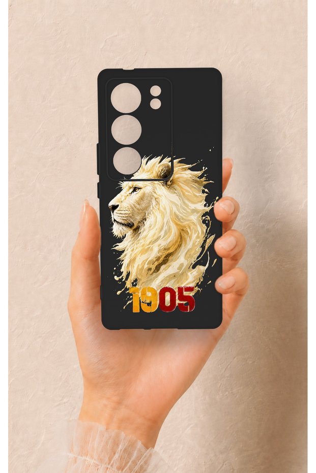 Vivo V29 Compatible Yellow Red 1905 Lion Patterned Silicone Case