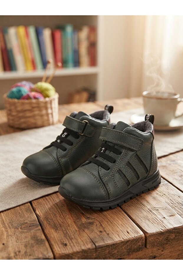 Genuine Leather Green Daily Orthopedic Boys' Boots