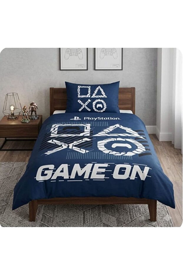 License-Protected Playstation Game on (120 X 200 cm with Elastic Sheet) Single Person Bedding Set