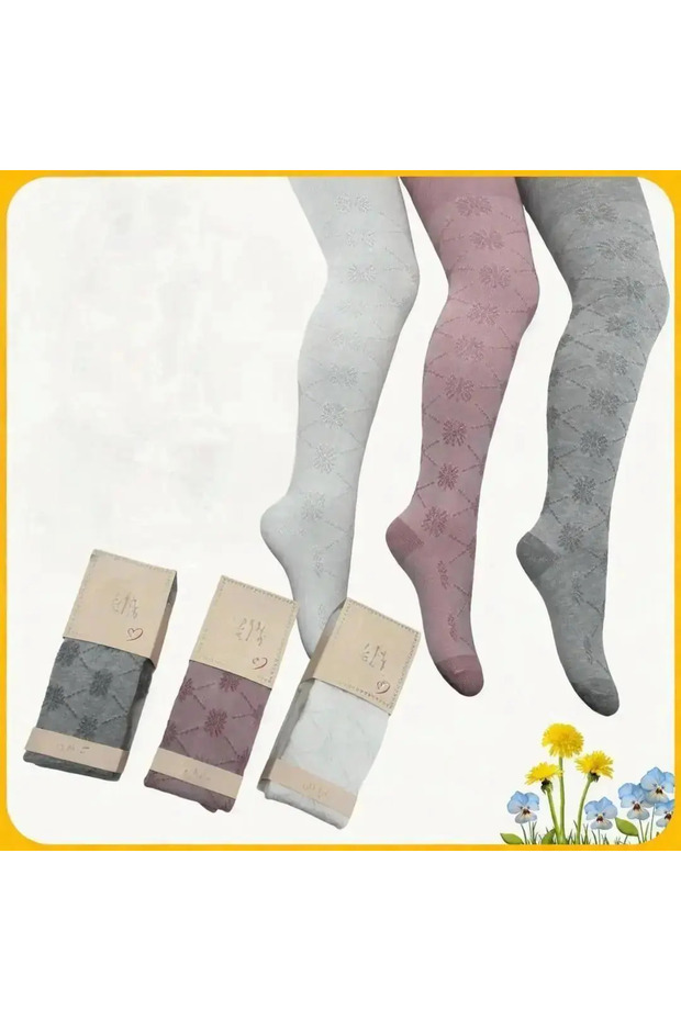 Girl's Patterned Pantyhose 6 Pieces