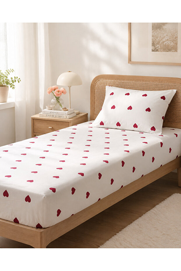 Single Elastic Sheet Set 100X200 cm with Geometric Pattern + 1 Pillowcase