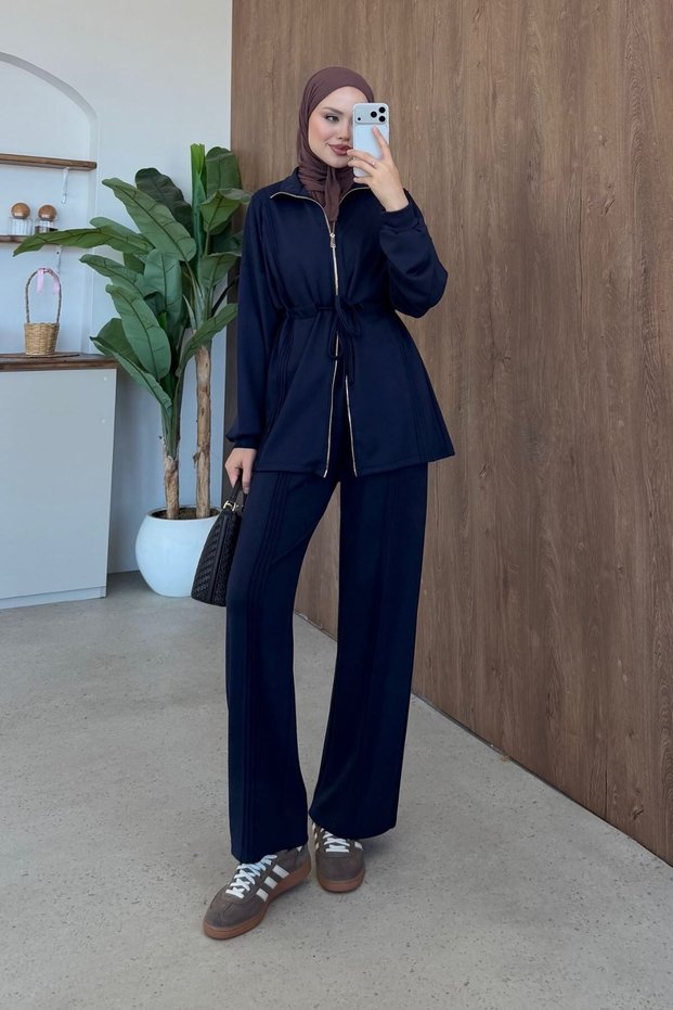 Maren Biyeli Suit Navy Blue