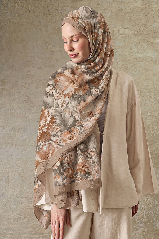 Mink Florina Patterned Shawl