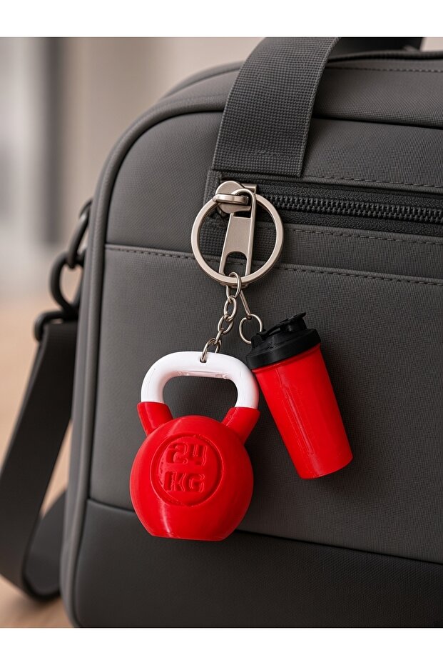 2-Piece Fitness Charm and Keychain Set