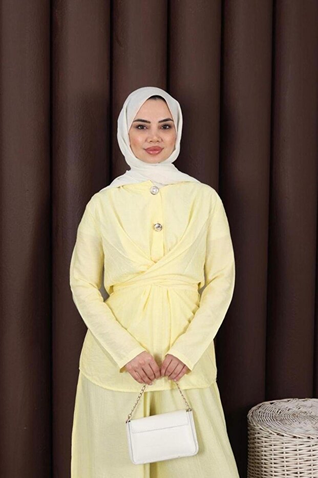 Deep Button Detailed Double Trouser Suit