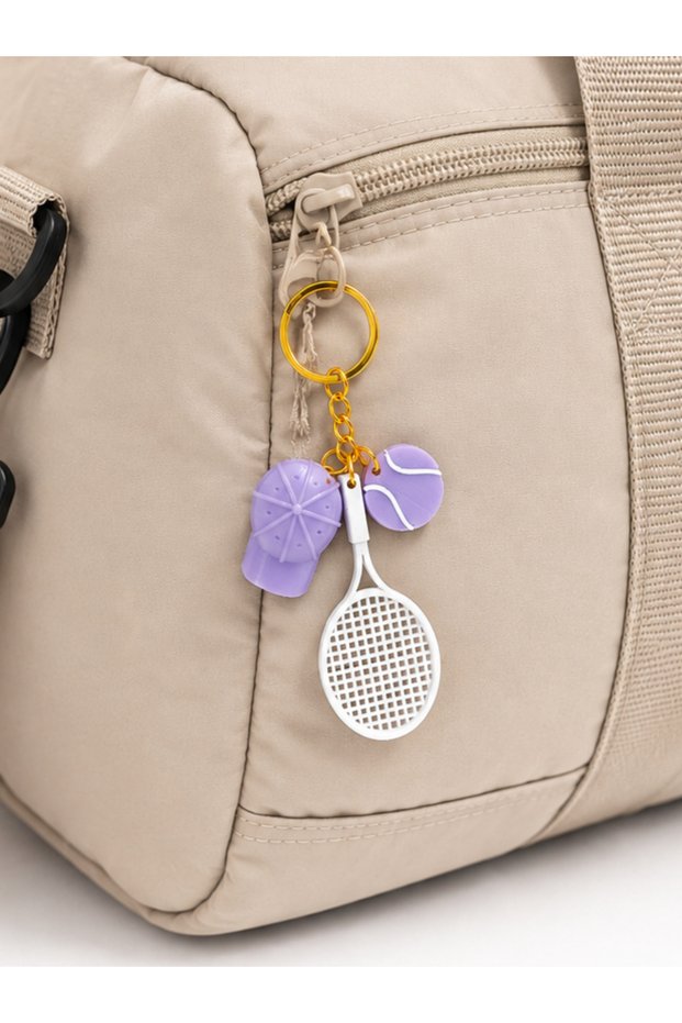 Tennis. 3-Piece Charm Keychain Set