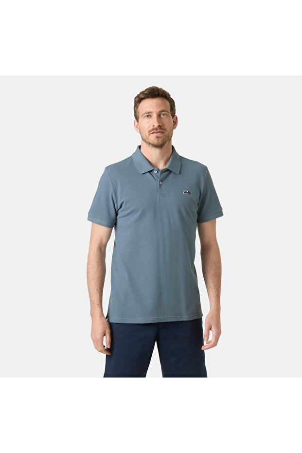 Hha.54543_Hha.601Hudson Light Navy Blue Regular Logo Printed Men's Polo T-Shirt