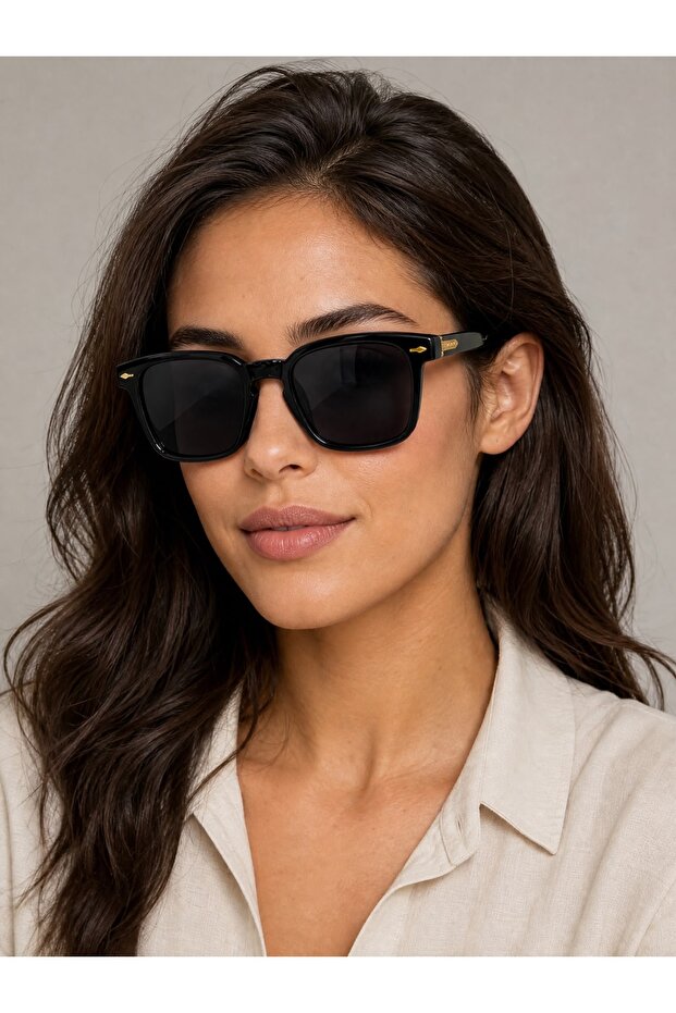 Black Square Women's Sunglasses Uv400 Unisex
