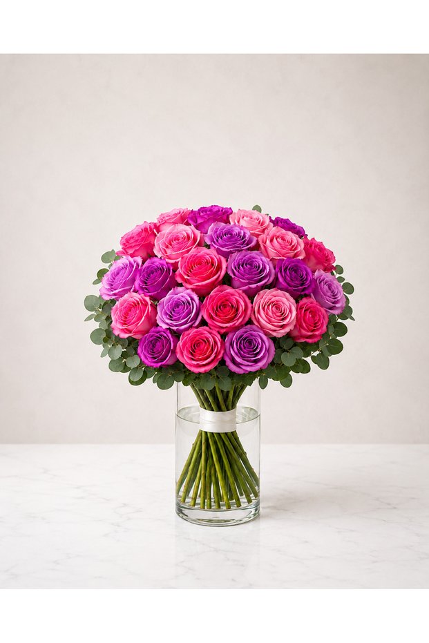 11purple12PinkRosevase