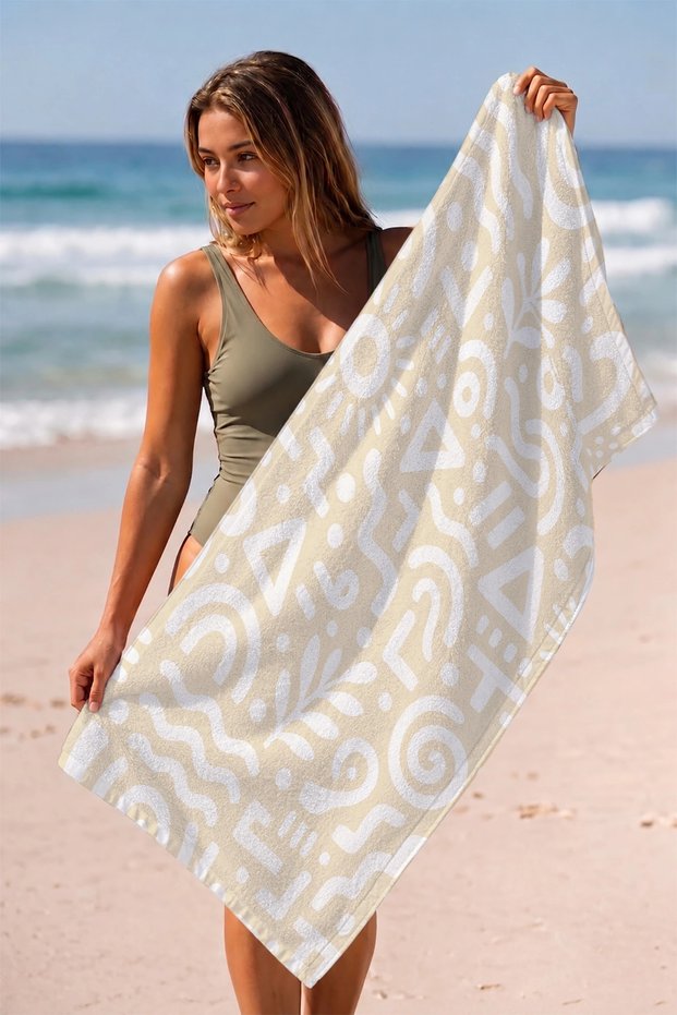 Beach Towel 70X140Cm Pool Spa Sauna Sports Cotton Absorbent Sand Stripes