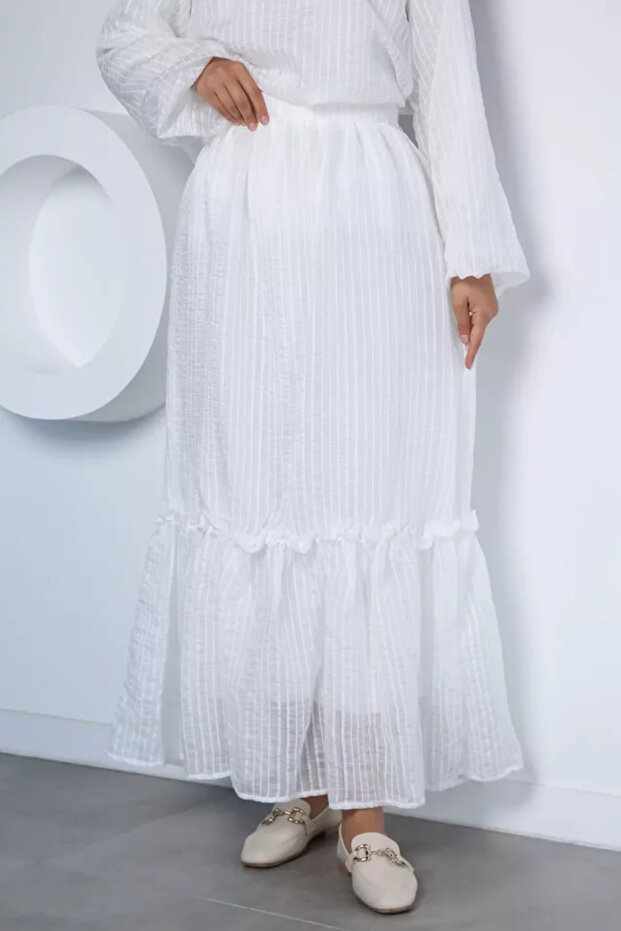 Lined Hijab Skirt with Elastic Waist
