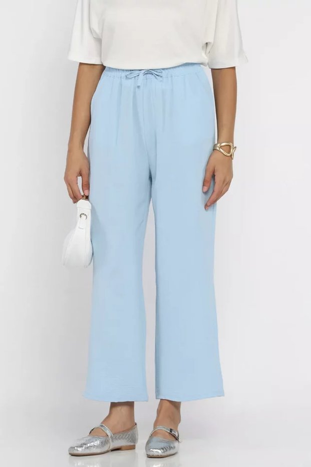 Women's Elastic Waist Wide Leg Trousers