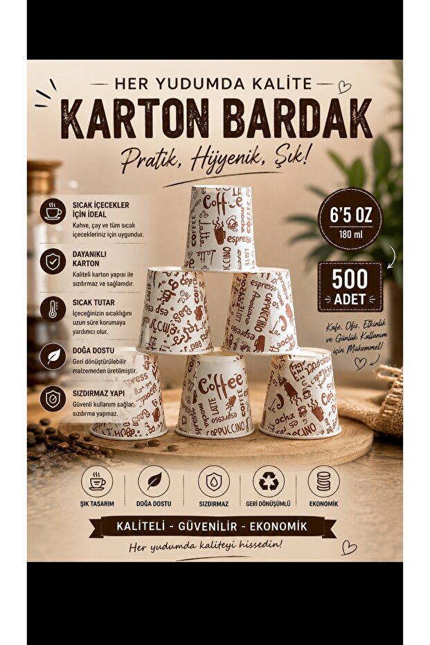 Karton bardak 500 adetli
