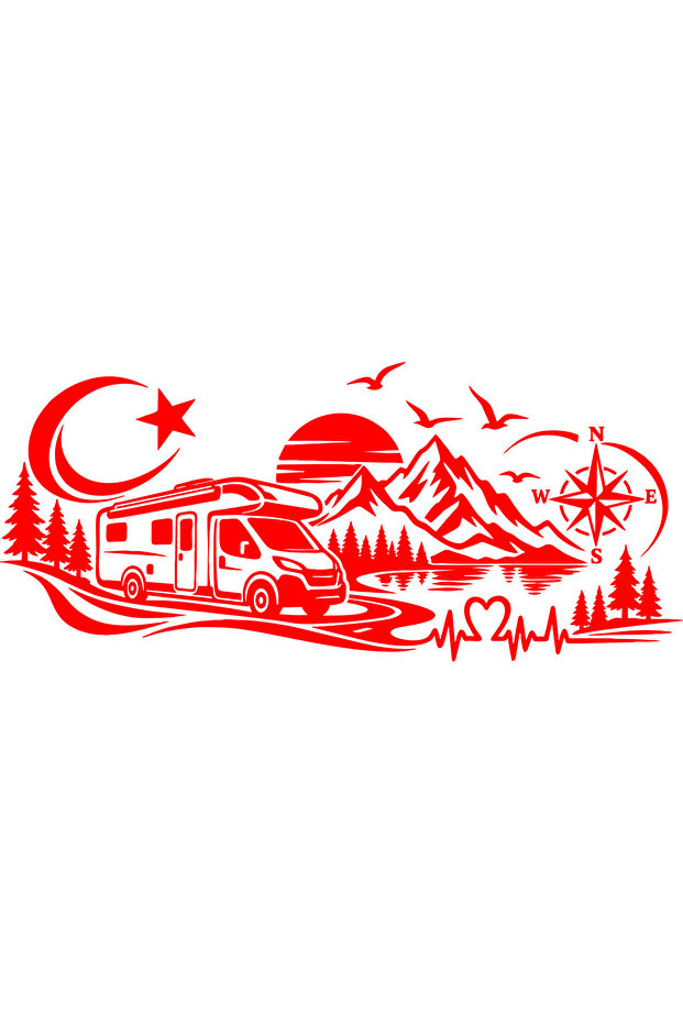 Caravan Safari Tour Auto Sticker (115X57 cm)