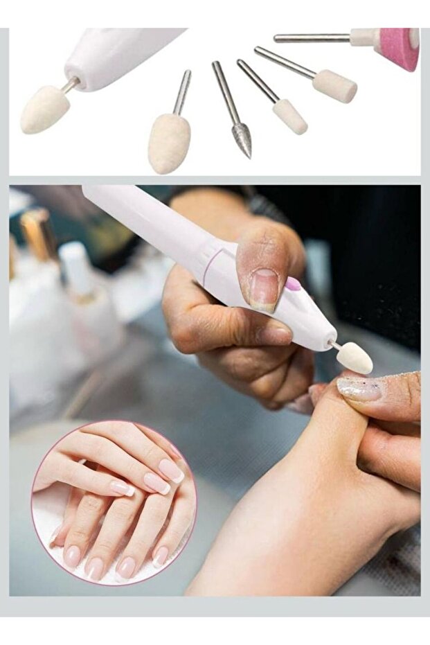 5-Head Electric Nail File Manicure Pedicure Set for Cuticle Removal and Polishing