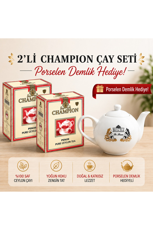 Pekoe 1000 Gr X 2 Pieces (Porcelain Teapot with Gift)