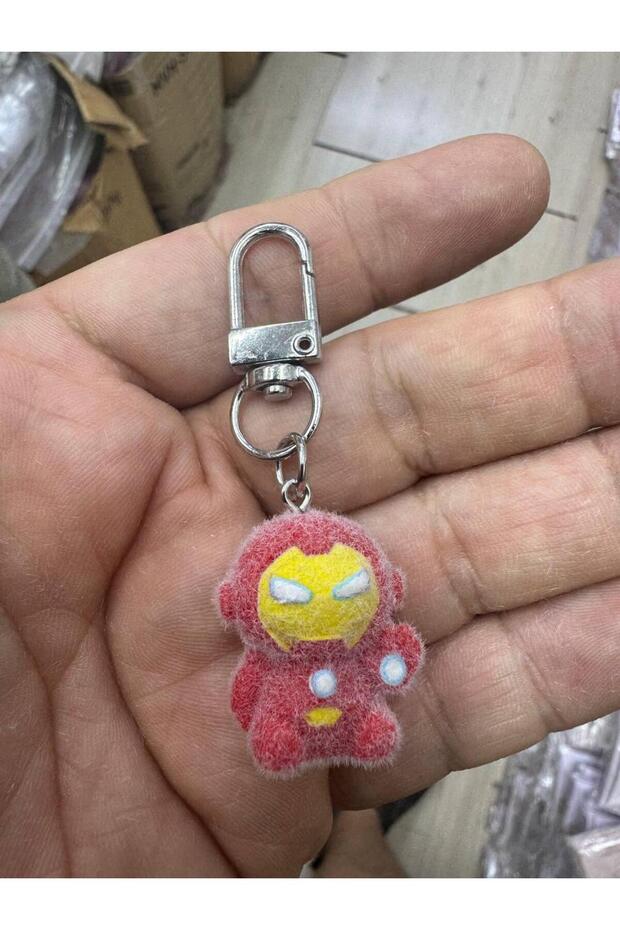 Mini Red Yellow Superhero Figured Charm Keychain Gift Bag Accessory