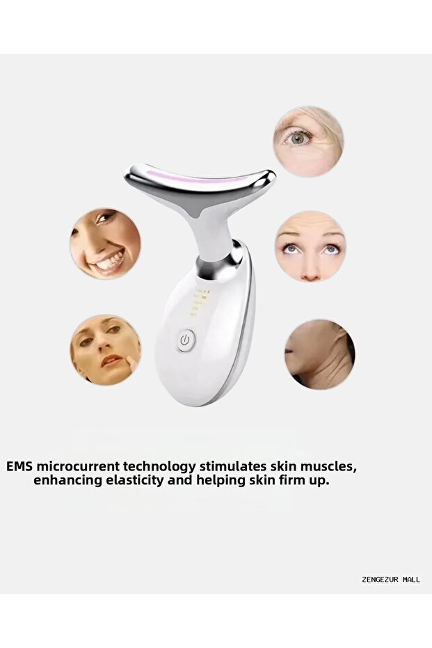 Zengezur Ems Micro Current Face and Neck Firming Device 7000 Vpm Vibration (163925) with Heat Therapy