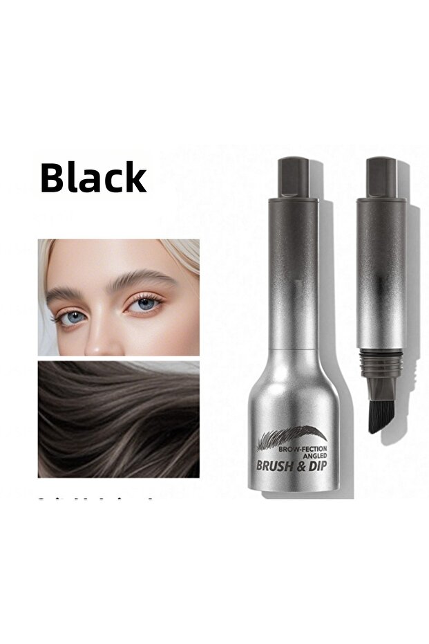 Eyebrow Pencil, Liquid Microblading Square Angle Brush Set, 3D Eyebrow Pencil, (Black)
