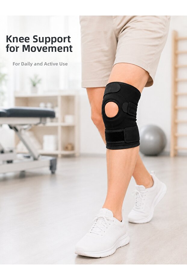 Short Ligament Knee Brace Open Kneecap Adjustable Velcro Knee Supporter Sports Knee Brace