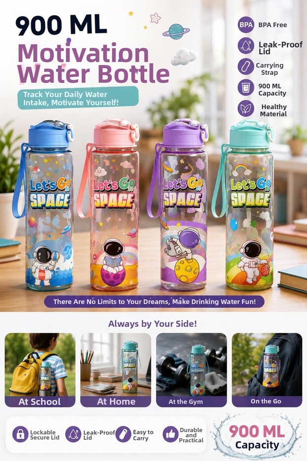 900 ml Figured Flask (Turquoise/Aqua Green)