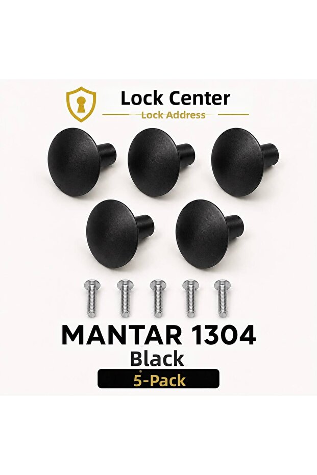 Mantar 1304 5-Piece Round Furniture Cabinet Knob Handle Single Screw