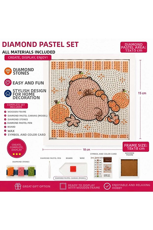 5D Diamond Stone Embroidery Painting Set with Capybara Pattern 18X18 cm Wooden Framed Diamond Mosaic Hobby Set Capy