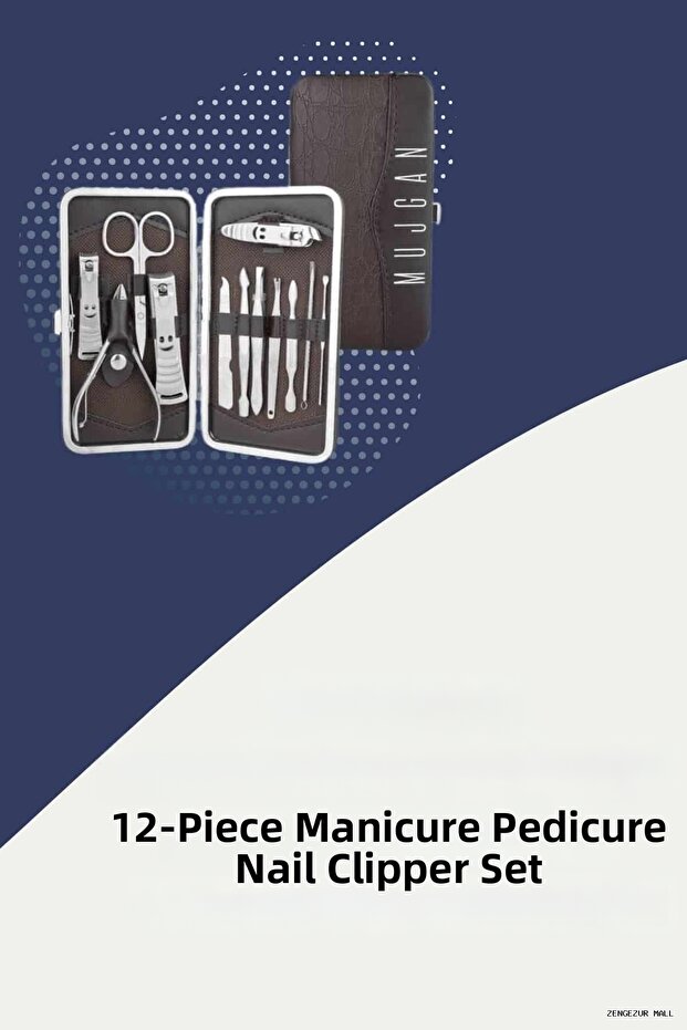 Zengezur 12 Piece Stainless Steel Compact and Portable Manicure Scissors (160246) Nail Clippers