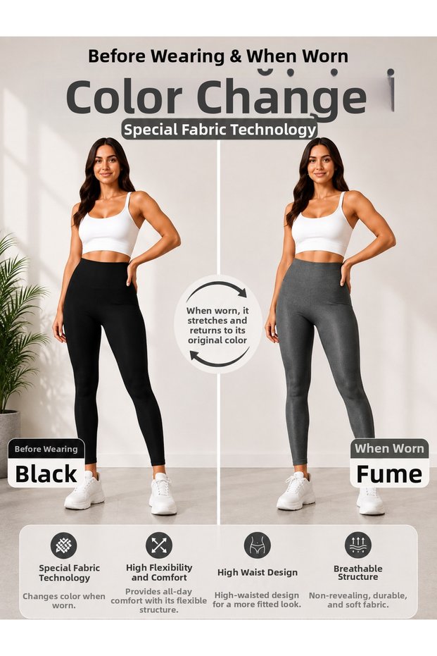 Women's High Waist Shaping Stretchy Leggings – Special Fabric That Changes Color When Worn