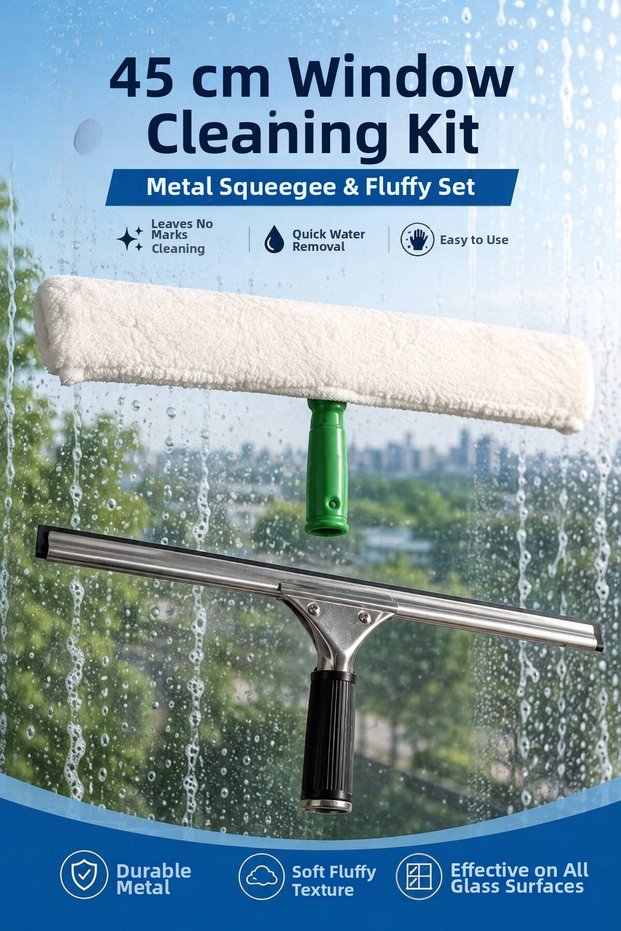 Set Team | | 45 cm Metal Truck & 45 cm Plush Set | | Professional Glass Cleaning Glass Wiping Tool Plush Glass Wiping Apparatus Glass Drying Glass Cleaning Set Home Office Showcase Corporate Cleaning