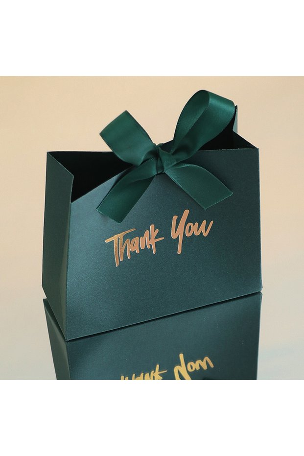 Other Other 10Pcs Green 10 Mini Gift Boxes/Gift Bags with Gold Ribbon and Thank You Text Design, Ava