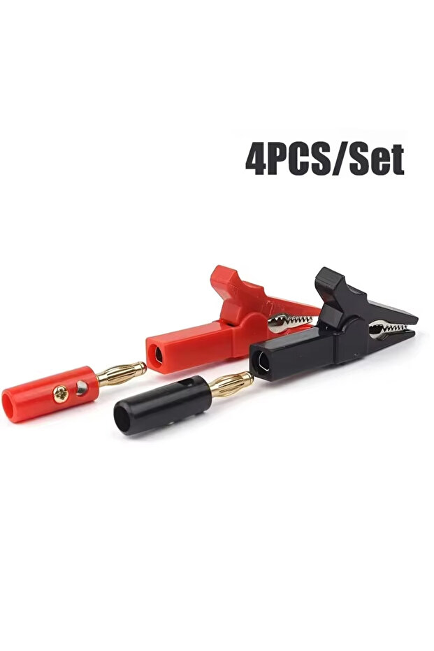 1set 4pcs/Set Alligator Clip + Banana Plug Test Accessories, Test Probe With 4mm Banana Plug Cable C