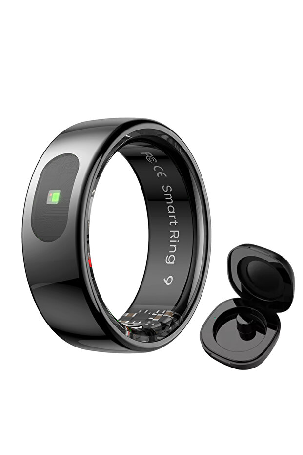 11 Black Smart Ring for Women Men Heart Rate Blood Oxygen Monitor Temperature Sleep Tracker Camera C