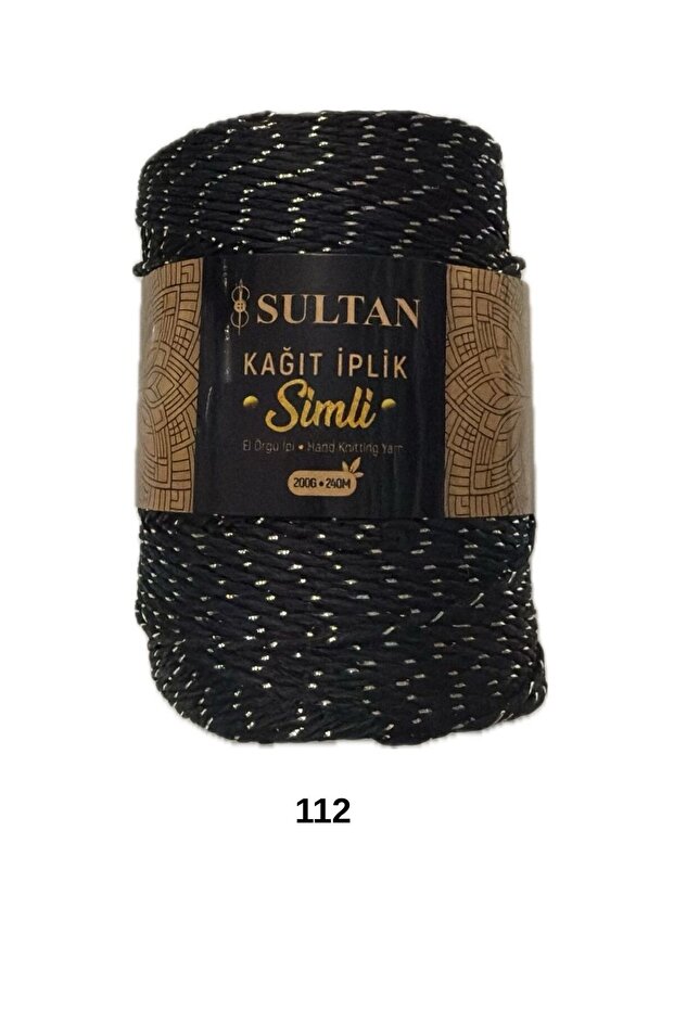 Sultan Glitter Paper String Bag Hat Supla Basket Macrame Straw Knitting Yarn - 1 Piece - 200 Grams - Color Code: 112