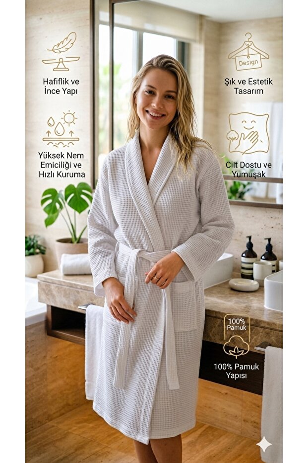 Piqué Bathrobe, Robe Bathrobe, Waffle Piqué Bathrobe, unisex Piqué Bathrobe, bathhouse Sauna Bathrobe