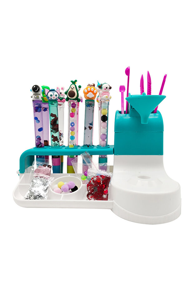 LG-0821C DIY Magic Sand Pen Creator Studio Kit for Kids 6+, Glitter Craft Pen Making Set with Cute C