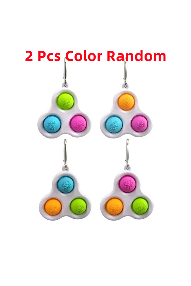 2pcs random B 2pcs Finger Bubble Music Keychain Stress Relieving Fashion Toy with Pressing Sports Bo