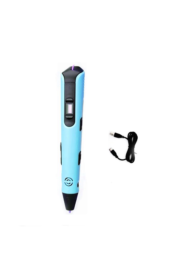 Blue-cable New 3D Printing Pen Children DIY Painting Toys Upgraded LCD Screen Creative Handmade Toys