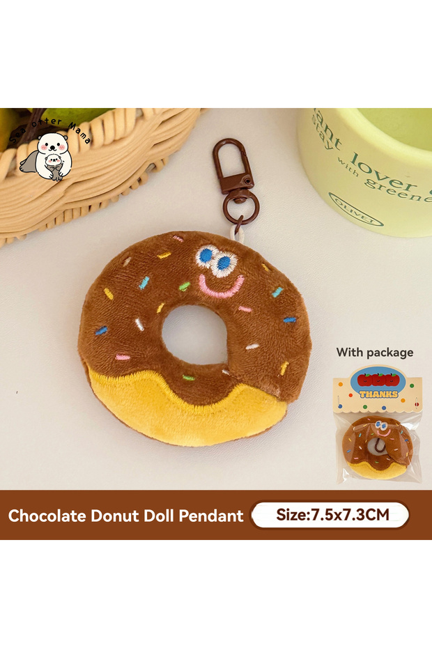 Plush D 1/6 Pcs Cartoon dessert doll pendant girl's heart versatile keychain backpack decoration dol