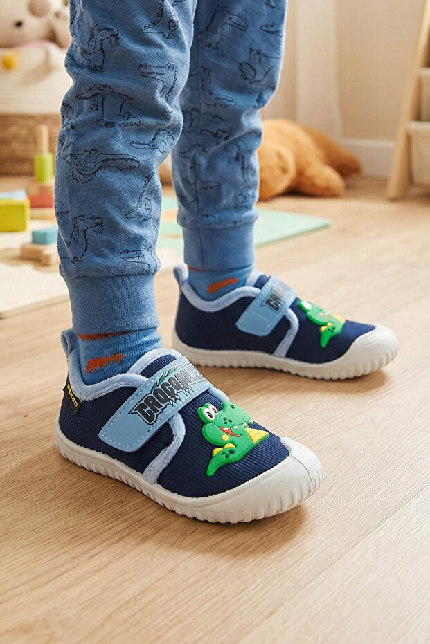 Boy's Winter Single Velcro Adjustable Comfortable Sole Home, Garden, School, Nursery Slippers Footwear