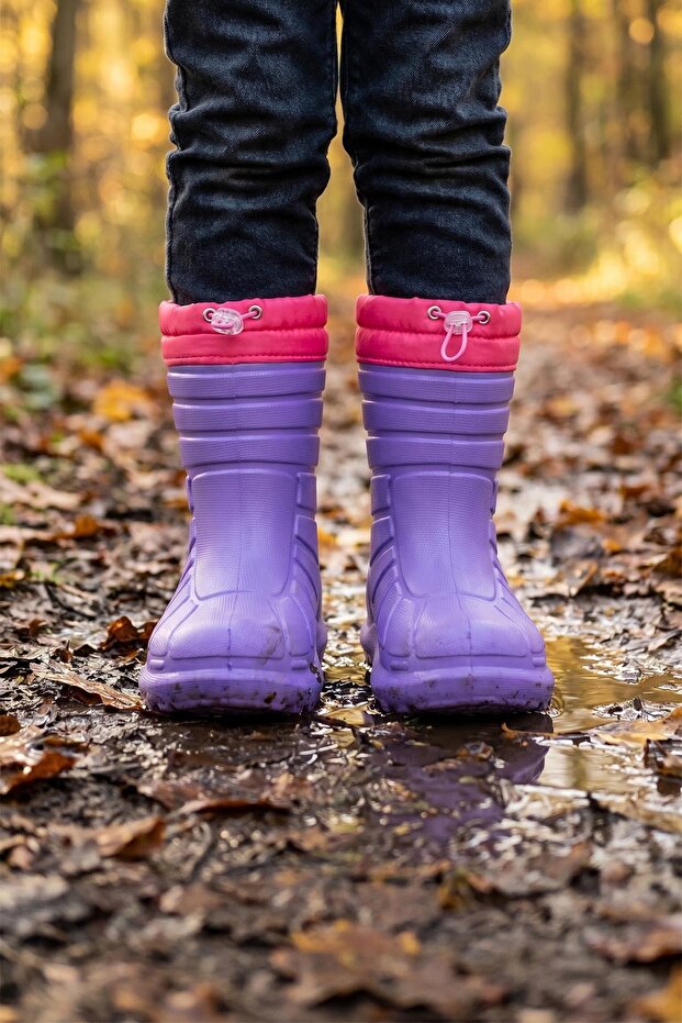 Girl's Winter Eva Low-Rise Elastic Silent Sole Snow Boots