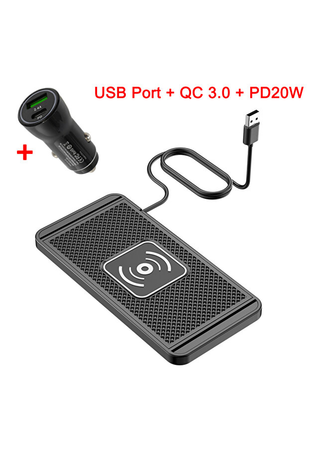 With QC3.0 Charger Car Wireless Charger for Samsung Galaxy S24 S23 S22 Induction Fast Car Charging P