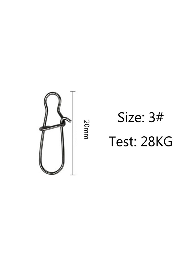 3 PRO BEROS 50Pcs Fishing Snaps Clip Lock High Strength Strong Stainless Steel Duo Lock Snap Quick .