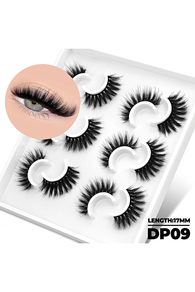 6pairs-DP09 Veltrinay Fake Lashes 3D Mink Lashes Soft False Eyelashes Natural Thick Faux Mink Eyelas