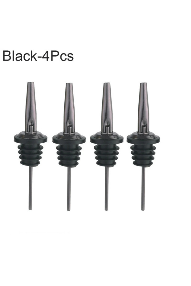 4PcBlackPourer 4Pcs Black/Rose Gold/Silver Liquor Pourers, Stainless Steel Liquor Bottle Pourers for