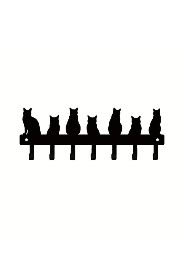 TY10637 Stylish Wall-Mounted Key Holder with Black Metal Hooks - Perfect for Home Organization and H