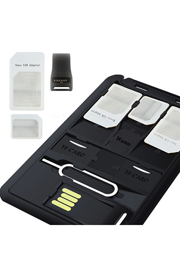 طقم محول شريحة SIM نحيف متعدد الاستخدامات مع قارئ بطاقة TF ودبوس إخراج شريحة SIM، S...