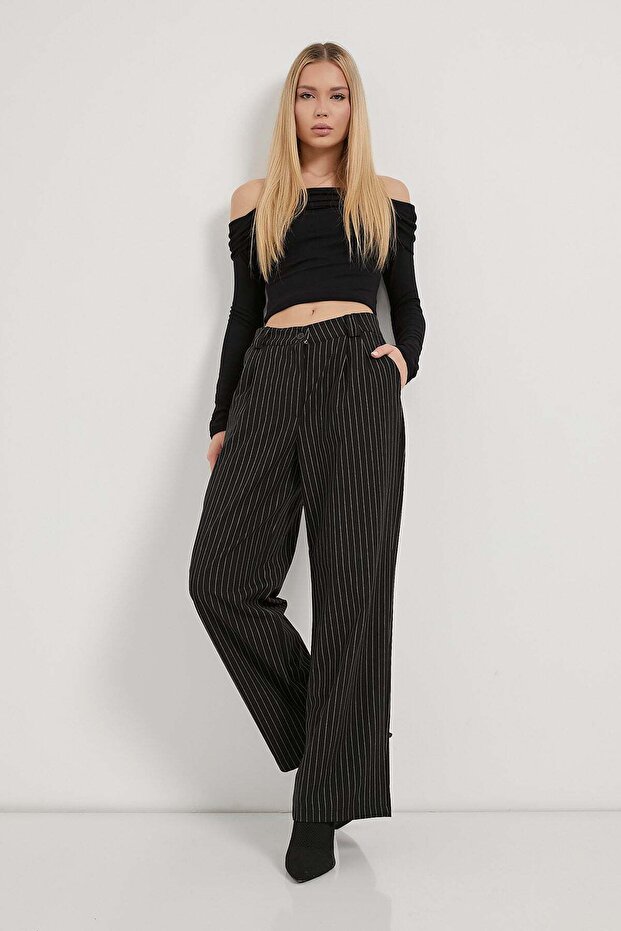 Armalife 6953 striped palazzo women's pants