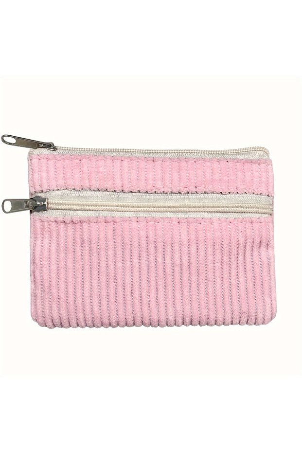 Pink Corduroy Multi-Colored Small Change Bag Key Bag Portable Card Bag Small Metal Zipper Head
