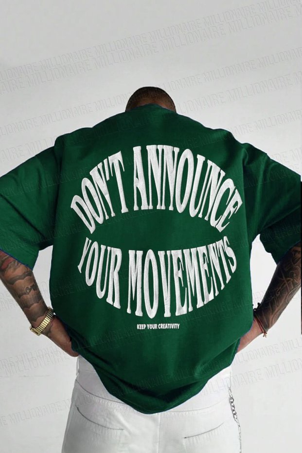 Men's Nefti Dont Announce Fluffy Print Crew Neck Oversize Salas T-Shirt